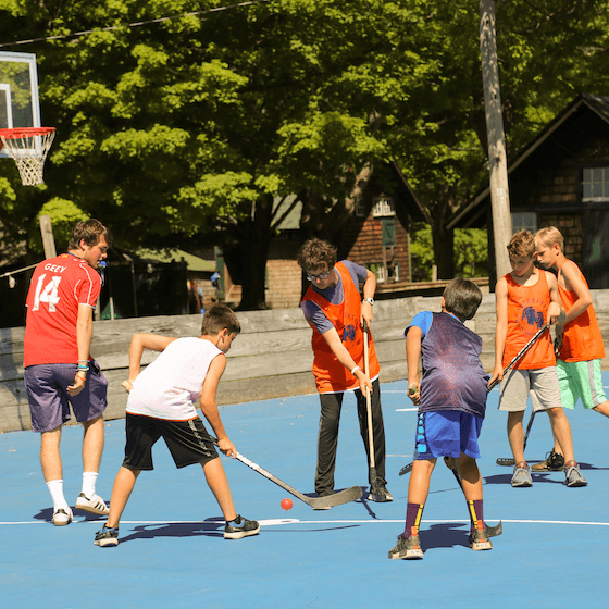 Campers playing sports at Camp Susquehannock