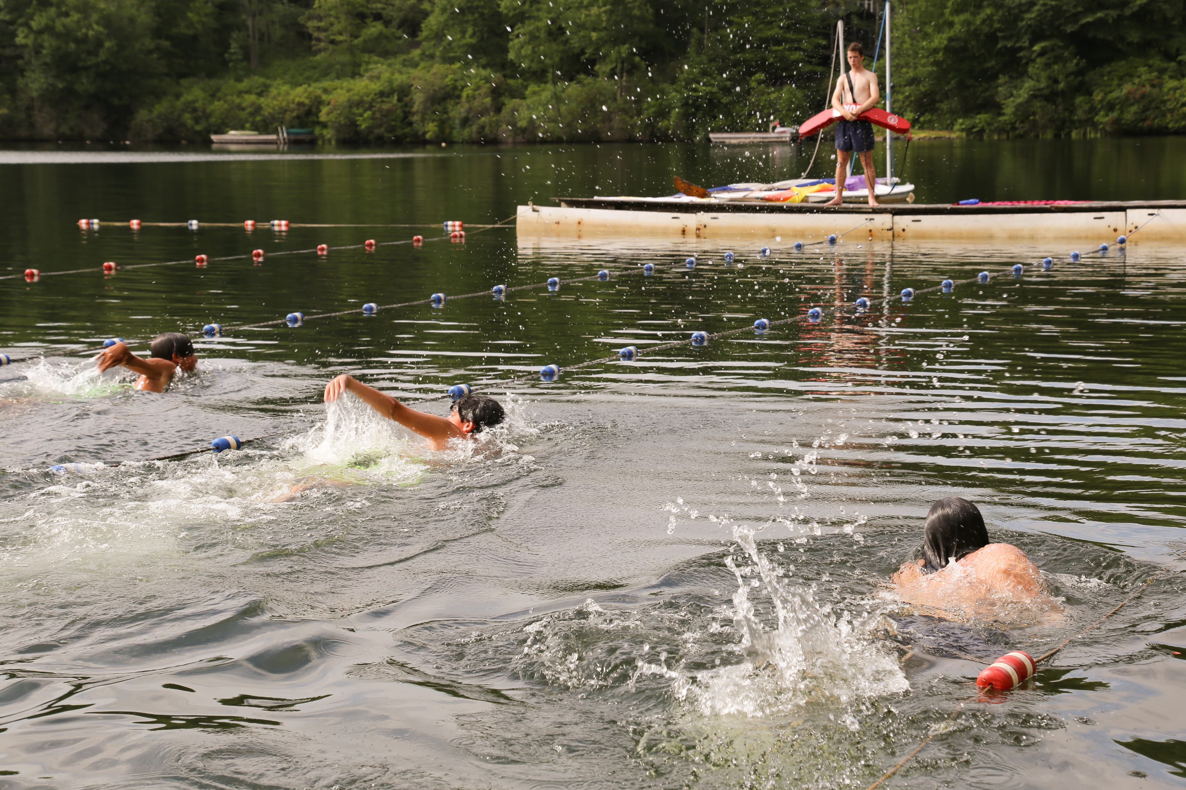 Campers swimming at Camp Susquehannock