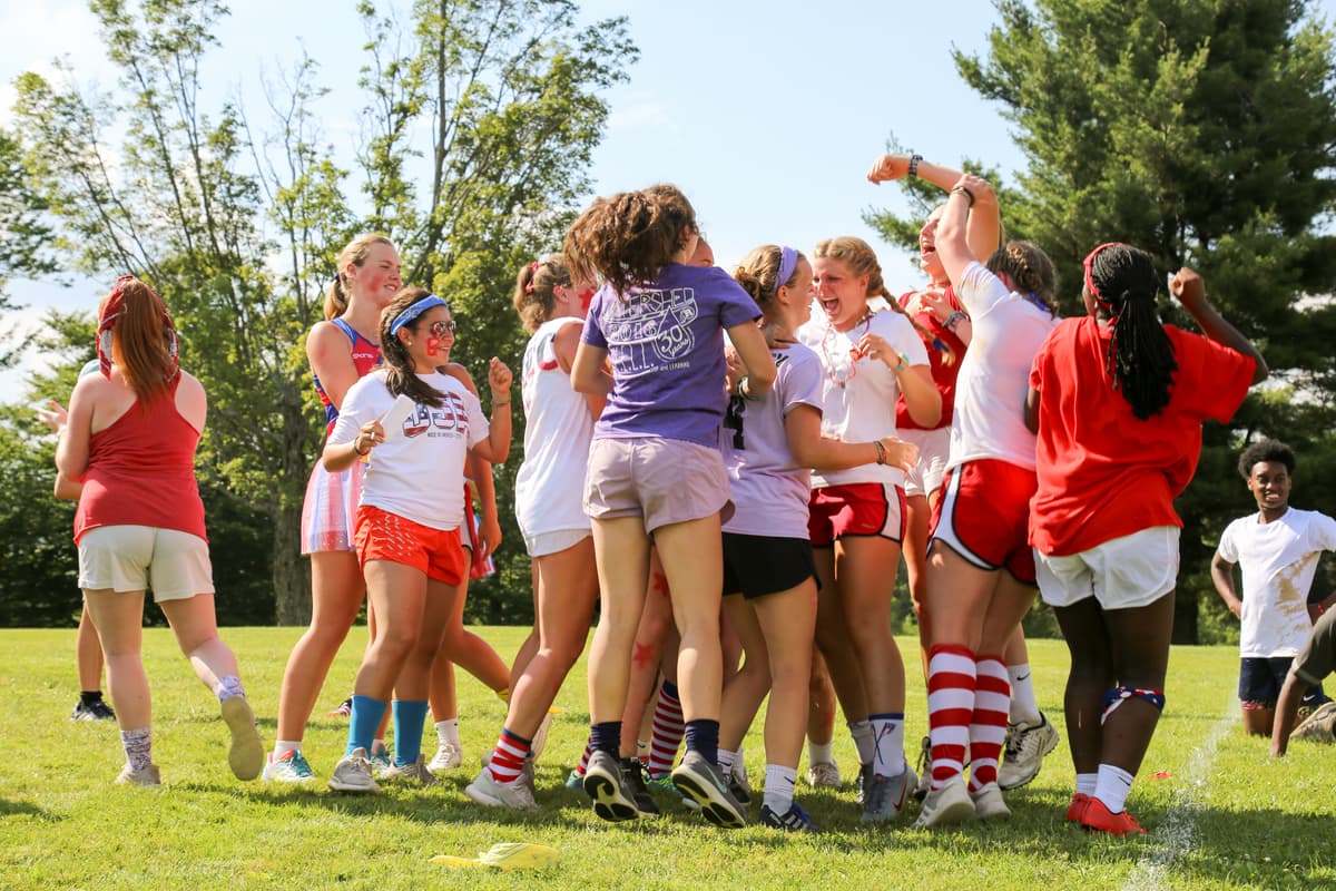 Campers celebrating together